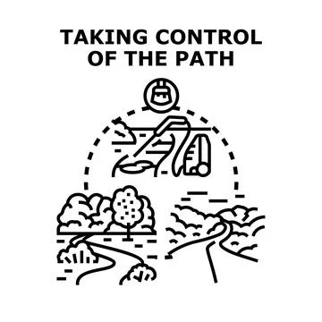 Taking control of path vector concept illustration Stock Illustration