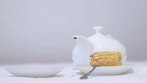 Taking a cup of black tea Stock Footage 141384560