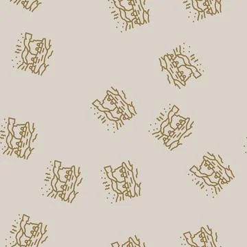 Taking dip hot spring winter line seamless pattern Illustrazione stock