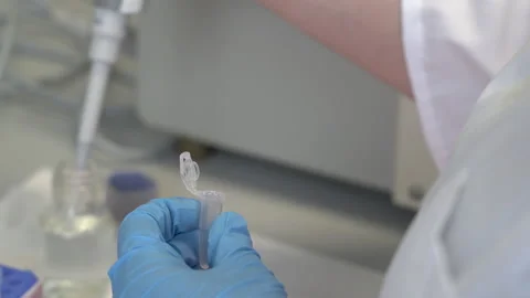 Taking DNA samples at the lab Stock Footage 191465316
