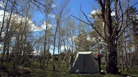 Taking down tent timelapse Stock Footage 5652415