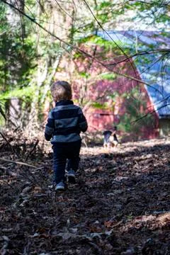 Taking an Early Fall Hike Foto stock