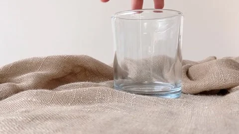 Taking an empty glass on the table Stock Footage 146249457