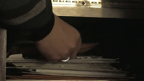 Taking Envelope and closing old and vintage Safe Box Video stock 82222367