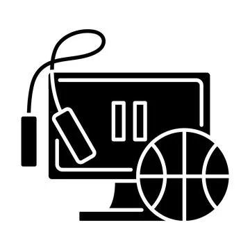 Taking exercise break black glyph icon Stock Illustration