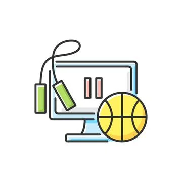 Taking exercise break RGB color icon Stock Illustration
