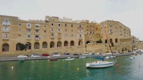 Taking a ferry between Birgu and Valletta in Malta. Stock Footage 241834493