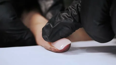 Taking fingerprints from a womans hand. Stock Footage 316727444