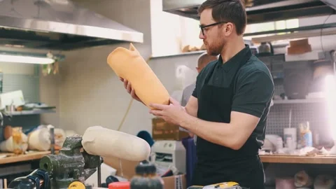 Taking the finished cast. Stock Footage 243634864