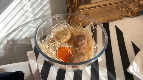 Taking Fruit From A Bowl Stock Footage 165293249