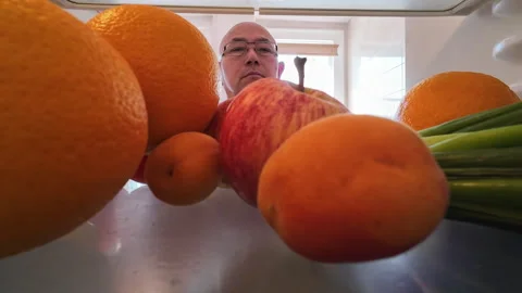 Taking fruits from fridge. Stock Footage 280403273