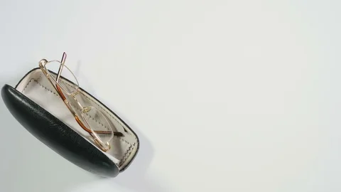 Taking glasses from case Stock Footage 71225198