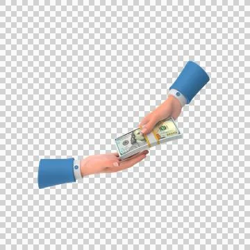 Taking Help Hand loan US 100 Dollar Money 01 Stock Illustration