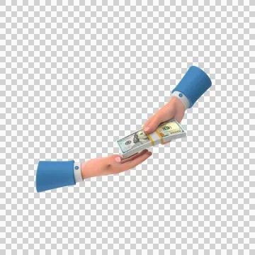 Taking Help Hand loan US 100 Dollar Money 03 Stock Illustration