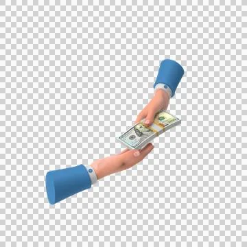 Taking Help Hand loan US 100 Dollar Money 05 Stock Illustration