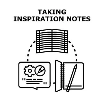 Taking inspiration notes and creative idea concepts Stock Illustration