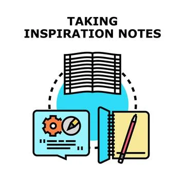 Taking inspiration notes and creative idea concepts Stock Illustration