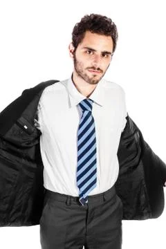 Taking off the jacket Stock Photos