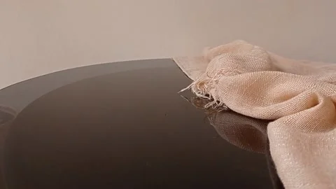 Taking the keys on the brown table for opening the door Stock Footage 150397924