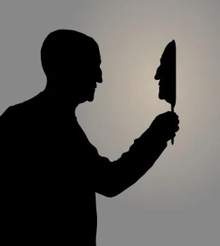Taking a look at oneself Stock Illustration