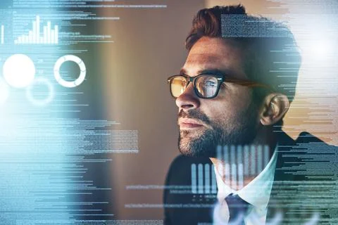 Taking a look at the source code. Cropped shot of a handsome young businessma Stock Photos