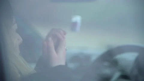 Taking Mask Off and Using Hand Sanitiser in Car Stock Footage 153123989