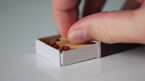 Taking a match from a box close up 스톡 동영상 71952375