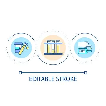 Taking medical tests loop concept icon Illustrazione stock