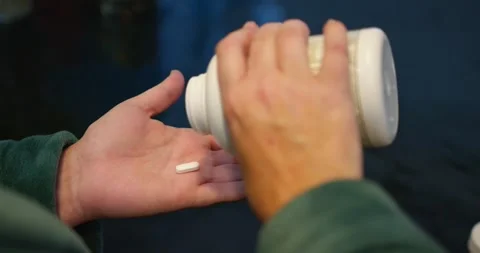 Taking Medication Pills Stock Footage 299619849