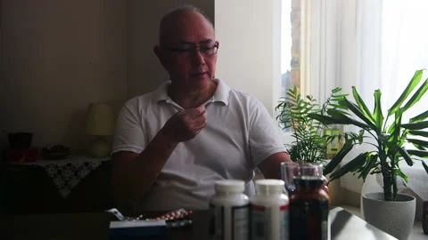 Taking medicine. Stock Footage 171037479