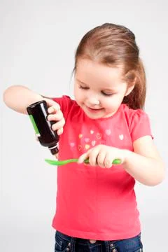 Taking a medicine Foto stock