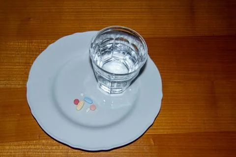 Taking medicines for breakfast Foto stock