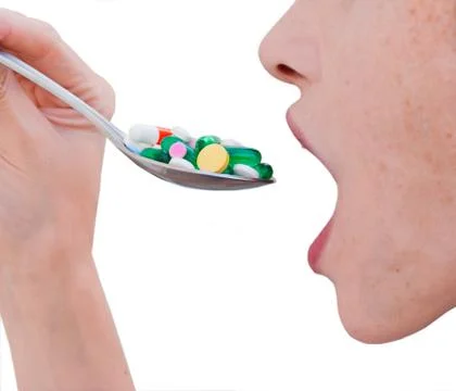 Taking medicines Stock Photos