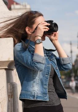 Taking memories. Stock Photos