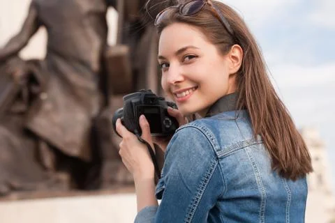 Taking memories. Stock Photos