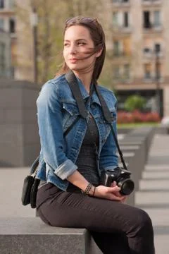 Taking memories. Stock Photos