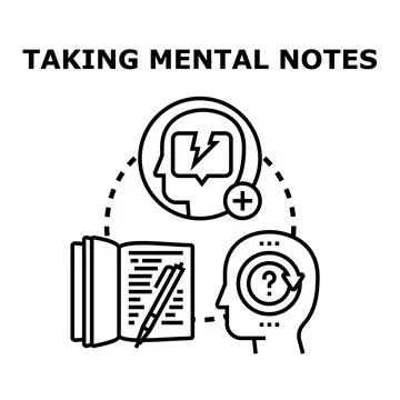 Taking mental notes and processing new information Stock Illustration