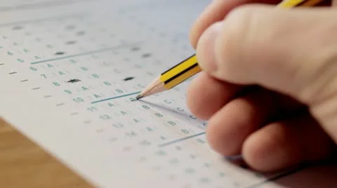 Taking Multiple Choice Exam Stock Footage 10909458