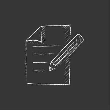 Taking note. Drawn in chalk icon 库存插图