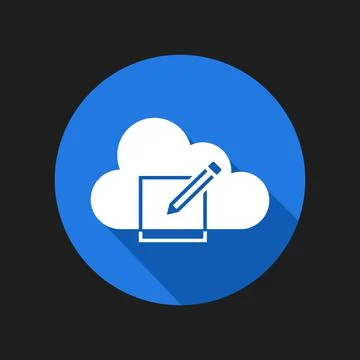 Taking note icon on cloud. isolated on background. vector illustration Stock Illustration