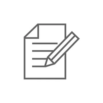 Taking note line icon 库存插图