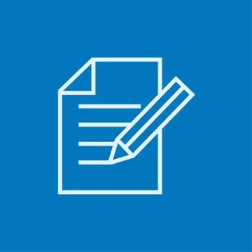 Taking note line icon 库存插图
