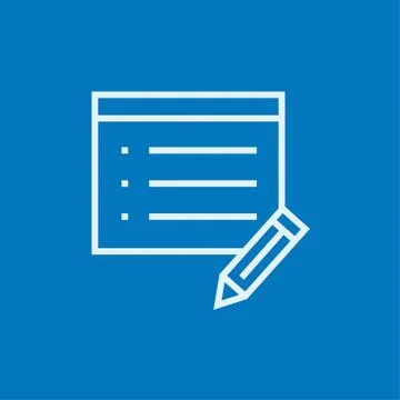 Taking note line icon 库存插图