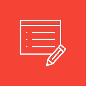 Taking note line icon 库存插图