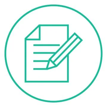 Taking note line icon 库存插图