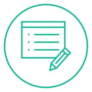 Taking note line icon 库存插图