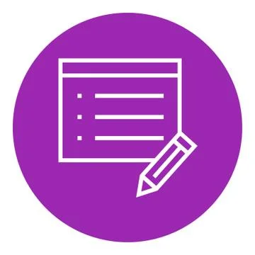 Taking note line icon 库存插图