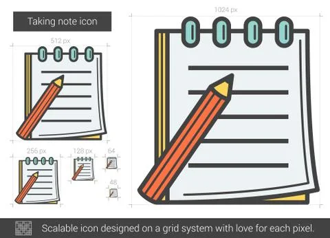 Taking note line icon Illustrazione stock
