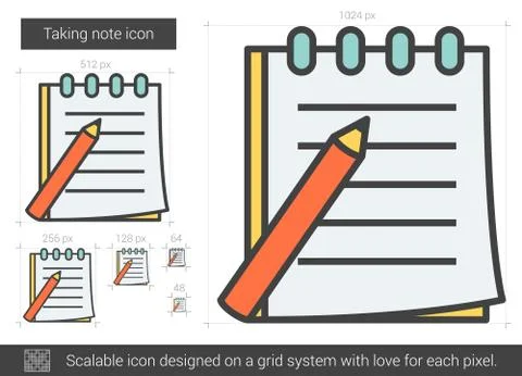 Taking note line icon Illustrazione stock