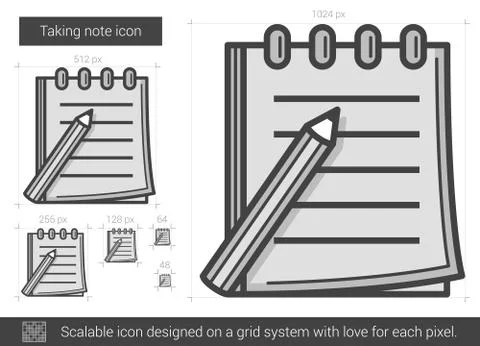Taking note line icon 库存插图